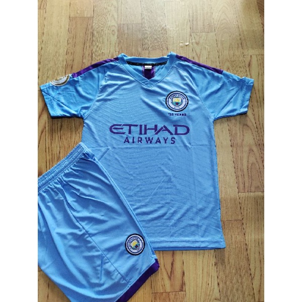 bộ áo đá bóng đá banh clb Man City MC xanh 2019 2020 sân nhà