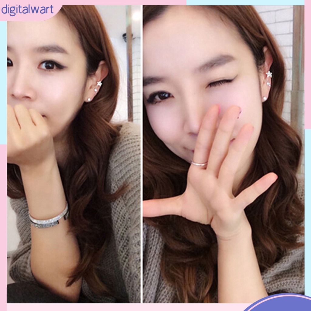 Khuyên vành tai đơn đính đá quý nhân tạo lấp lánh sang trọng dành cho nữ