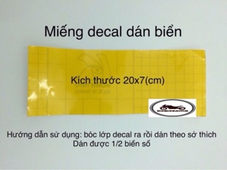 Decal Dán Biển Số Xe