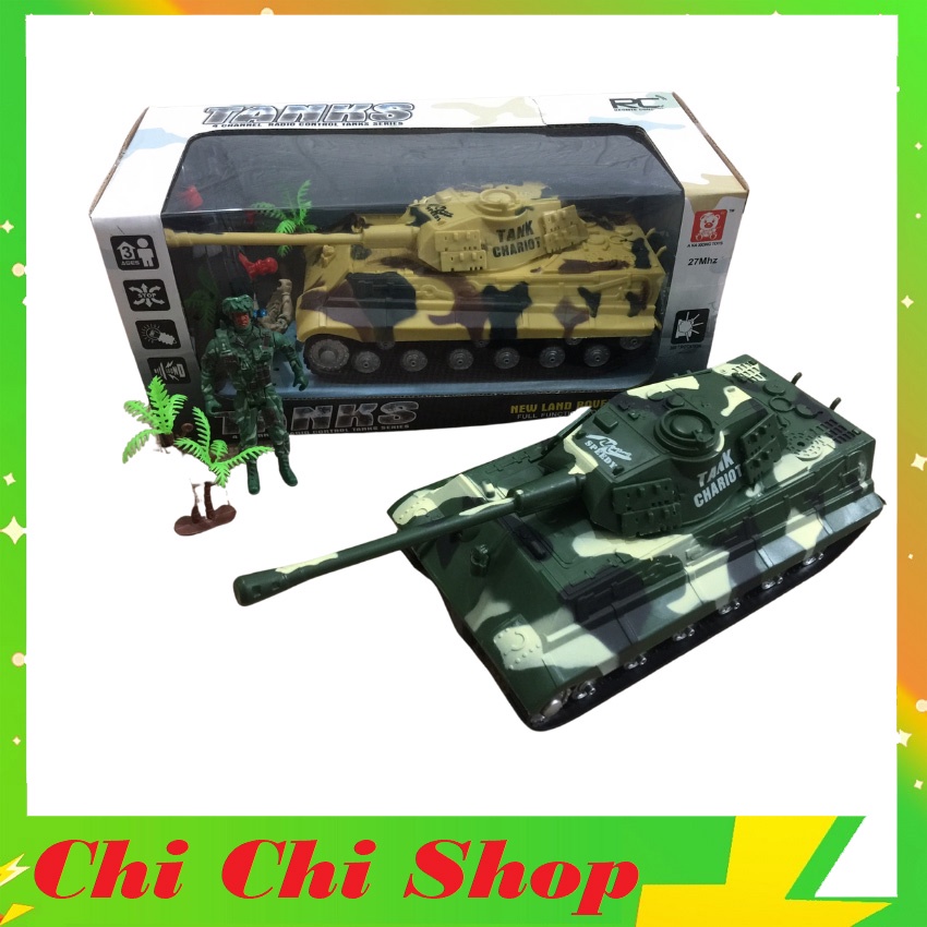 Xe Tăng Điều Khiển Chạy Siêu Tốc Dài 25cm Gồm 2 Màu Lựa Chọn, Có Nhạc Chiến Đấu Và Đèn Led Lấp Lánh