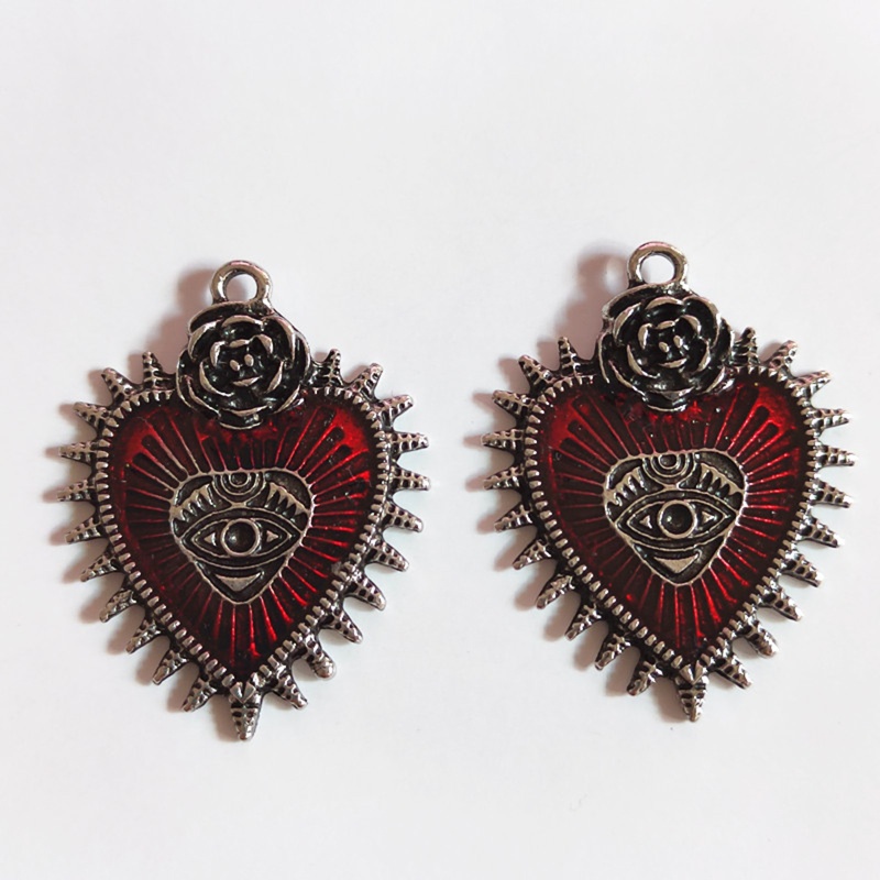 Set 5 Mặt Dây Chuyền Hình Trái Tim Phong Cách Gothic