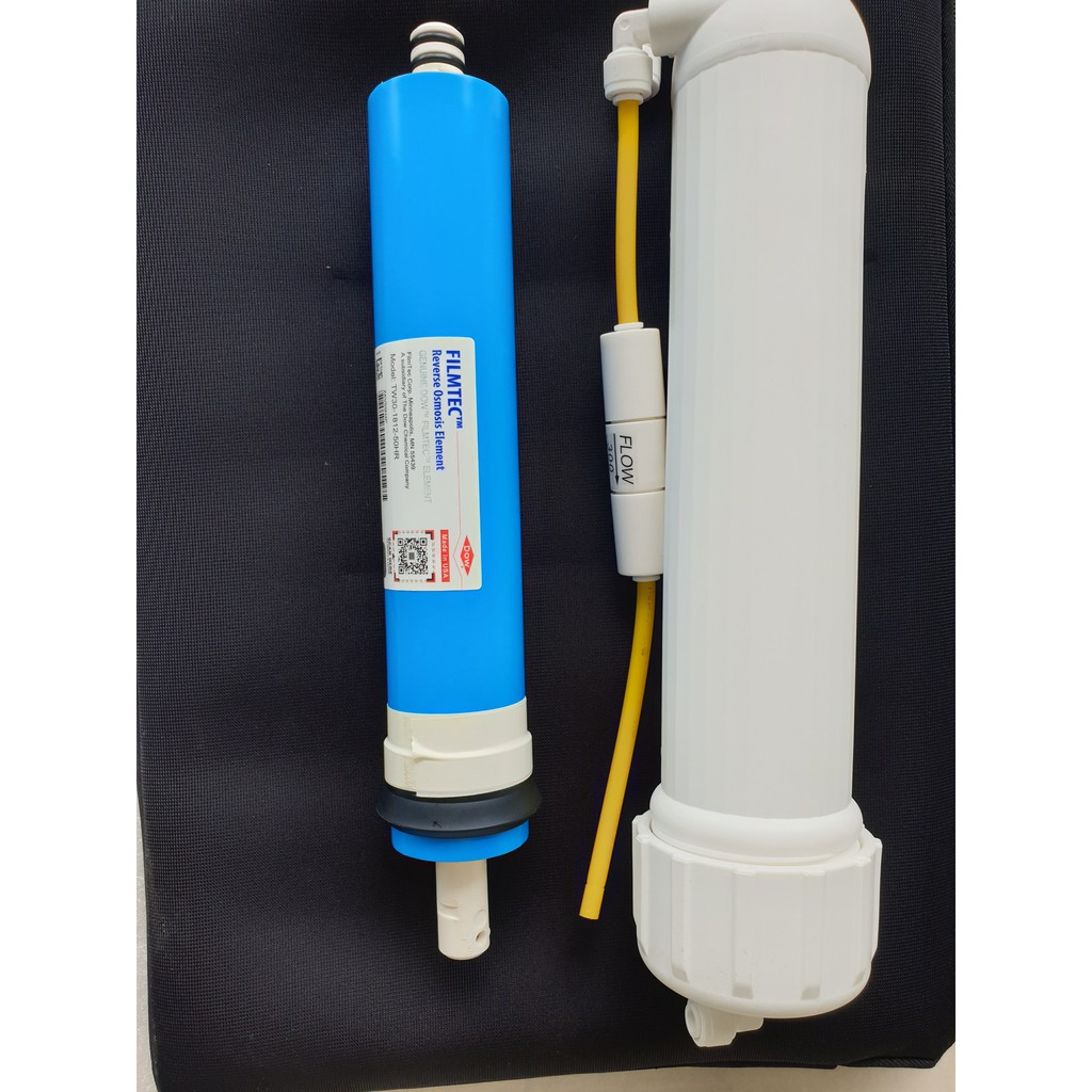 Bộ Vỏ màng lọc RO Trắng kèm Màng RO Dow Filmtec™, co, van 1 chiều, van xả flow 300