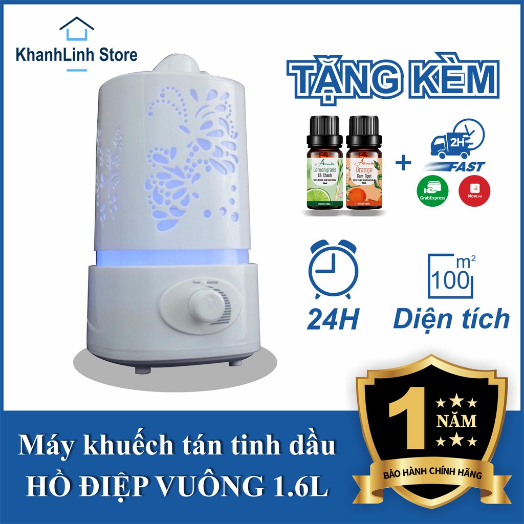 MÁY XÔNG, KHUẾCH TÁN TINH DẦU HỒ ĐIỆP NHIỀU MẪU, DUNG TÍCH LỚN, BẢO HÀNH 12 THÁNG