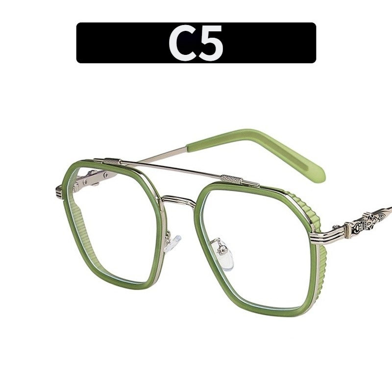 (YUZHU) New Fashion Anti Blue Light Double Beam Irregular Glasses for Men