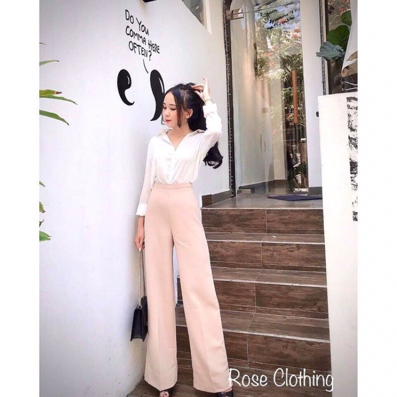 Quần ống rông nữ dáng dài chất vitex