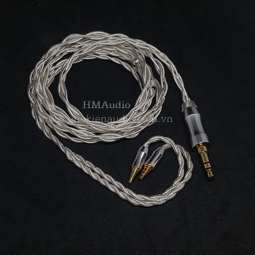 Dây tai nghe đồng mạ bạc OFC 1.2mm tết 4 - Sennheiser IE40 Pro