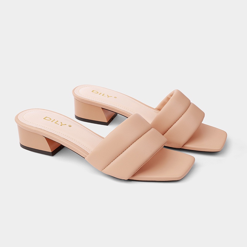 Dép guốc nữ mũi vuông êm chân tôn dáng DILY cao 3cm_ AA0305