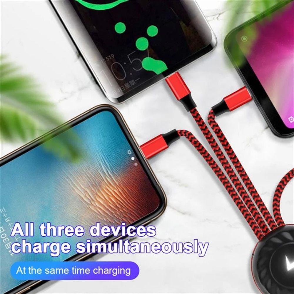 Cáp Sạc Nhanh GLENES 3 Trong 1 Micro USB Type C Gắn Móc Khóa Tiện Dụng