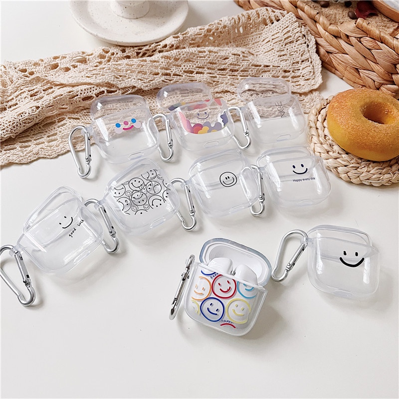 Hàng Có Sẵn!Vỏ Bọc Hộp Sạc Tai Nghe Trong Suốt Hình Mặt Cười Dễ Thương Cho Redmi Buds 3