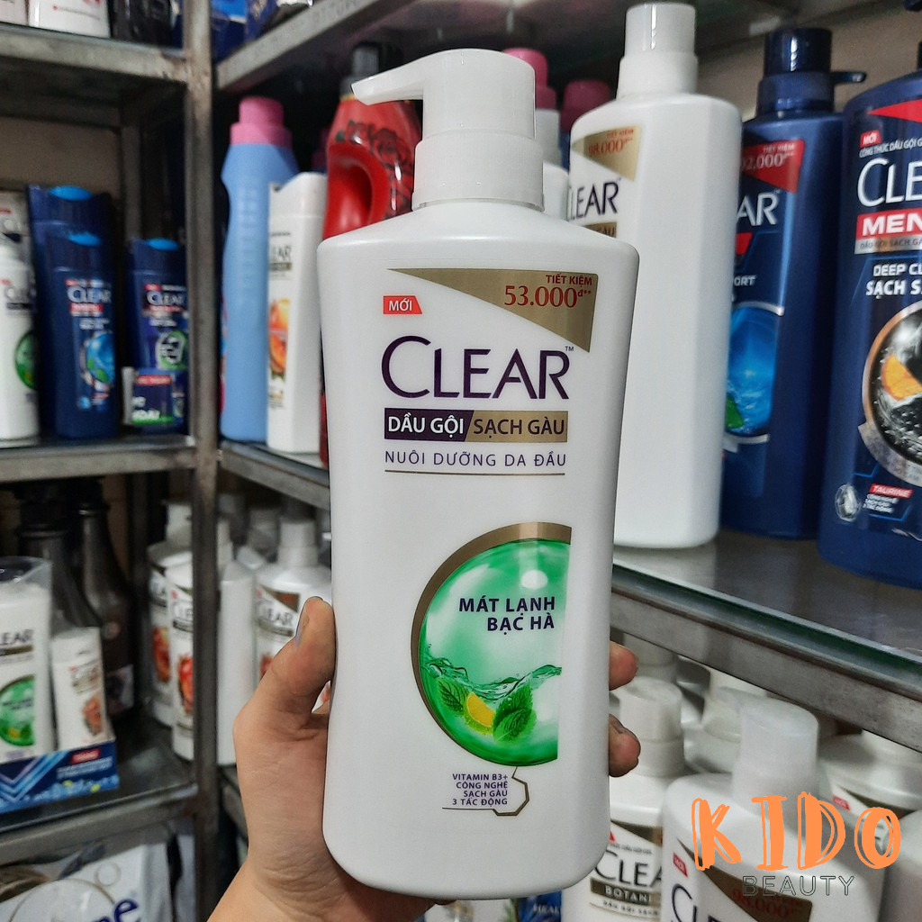 Dầu Gội Sạch Gàu CLEAR Nuôi Dưỡng Da Đầu Mát Lạnh Bạc Hà 170g | 340g | 630g | 900g | 1.4Kg
