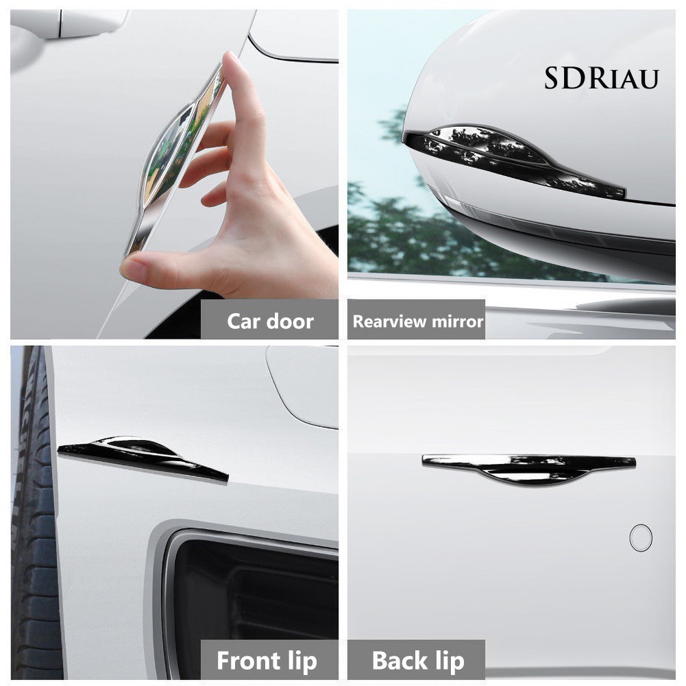 ★Ready★ 4Pcs Car Vehicle Door Edge Anti-Collision Anti-Scratch Guard Trim Strip Stickers