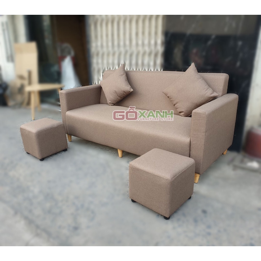 Bộ sofa giá rẻ tại kho - ghế sopha vải màu nâu tại Tphcm - Salon cao cấp giá thấp