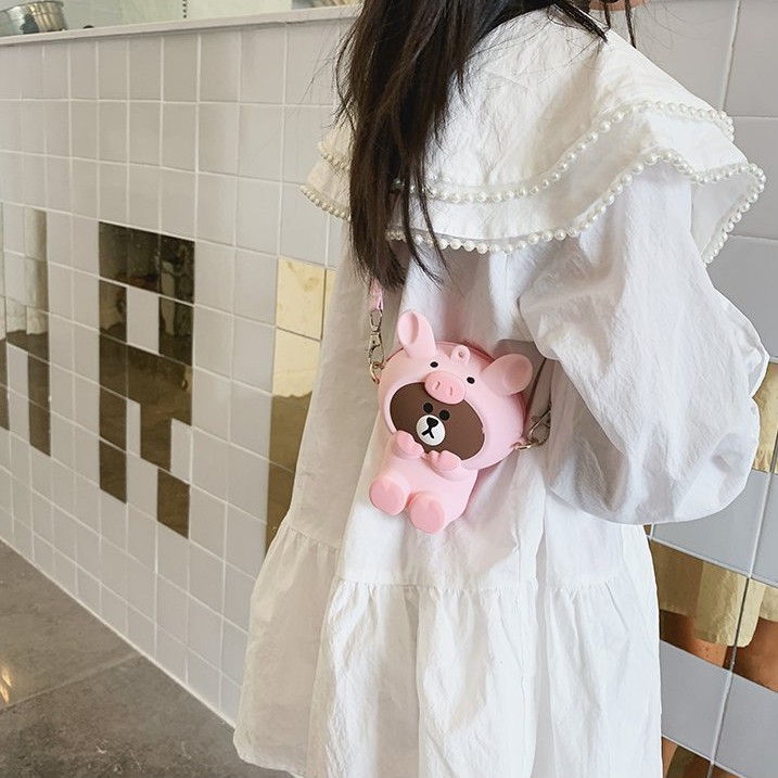 Túi đeo chéo hình gấu dễ thương cho bé gái