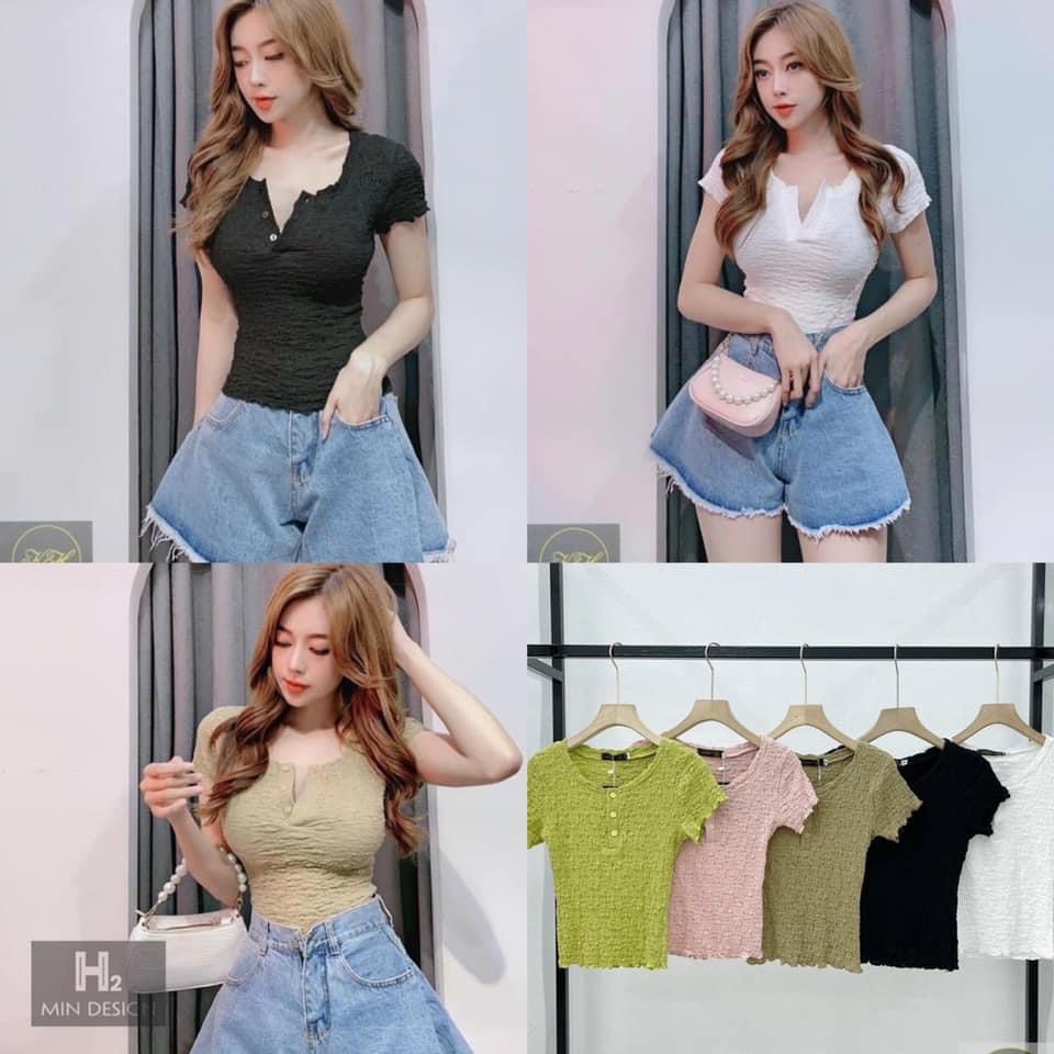 Áo sốp body tay ngắn ( ảnh thật )