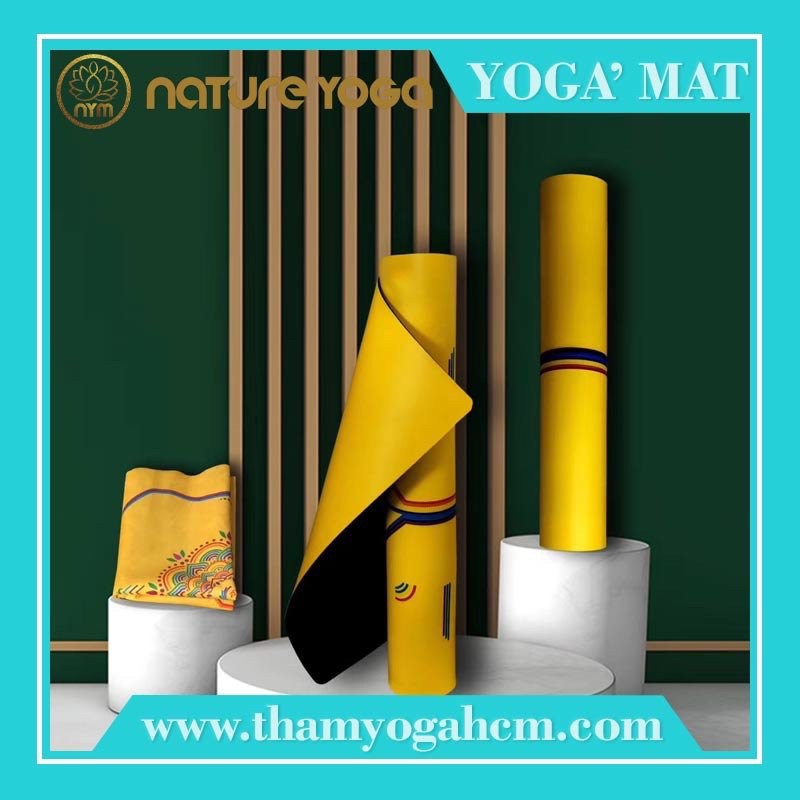 Thảm Yoga Chuẩn Đẹp PU Cao Su Nature - Thảm Du Lích Gấp Gọn kèm túi đựng