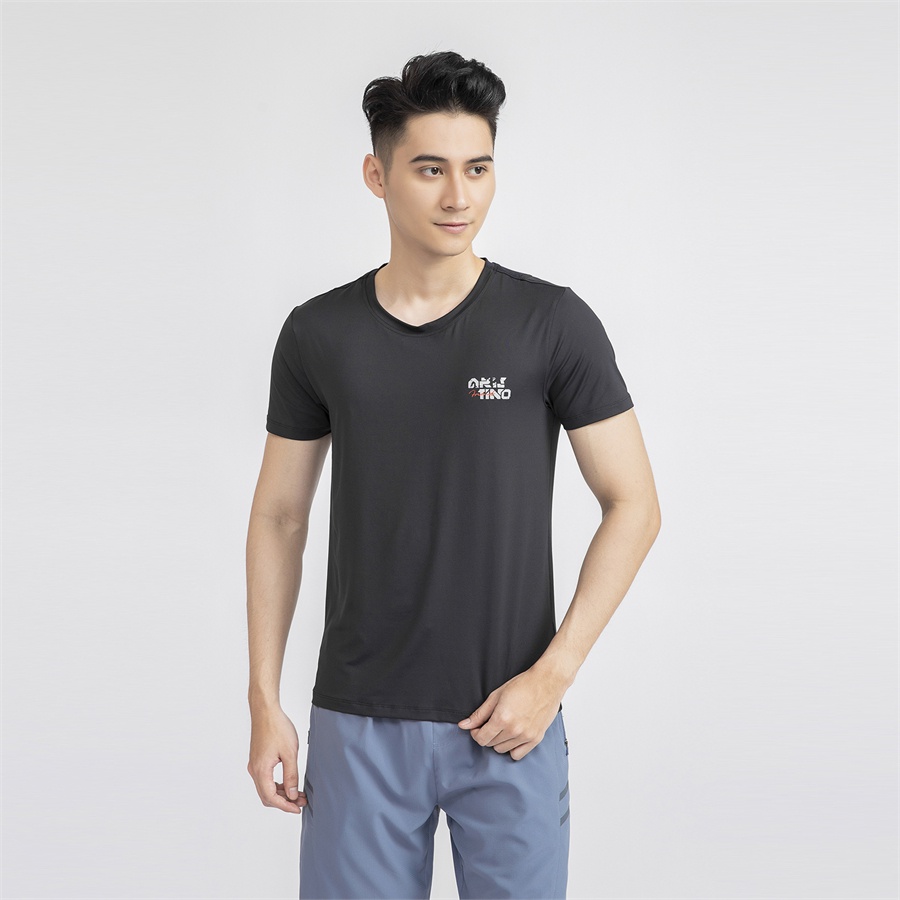 Áo phông nam Aristino dáng slimfit cổ tròn vải thoáng mát co giãn nhẹ bền màu ATS016S1