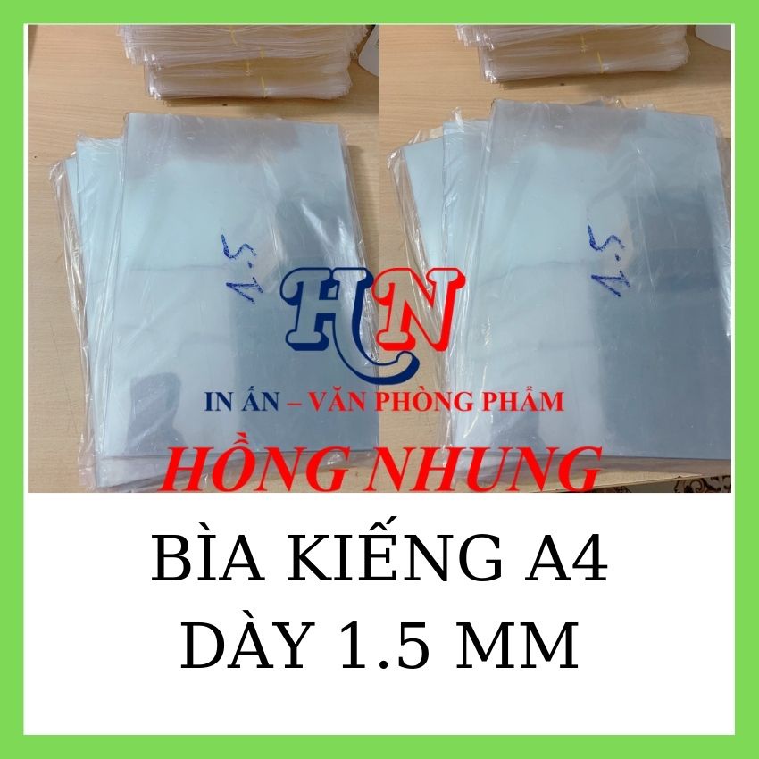 [HCM] Bìa Kiếng Đóng Sách A4 1.5mm, Xấp 1 Kg , Chất Liệu Nhựa Trong Suốt Độ Bền Cao, Khả Năng Chịu Nhiệt Tốt, Giá Rẻ.