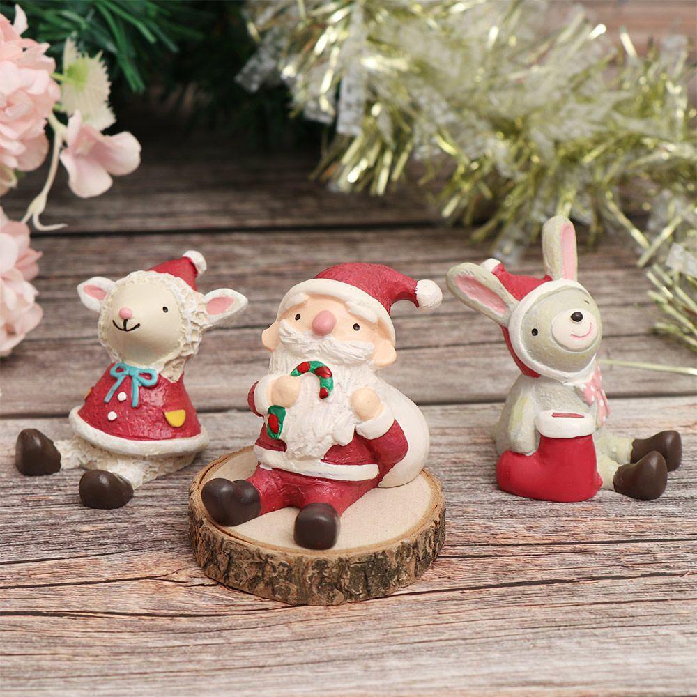 FOREVER 1PC Christmas Decorations Bonsai Micro Landscape Home Decor Doll House Mini Santa Claus