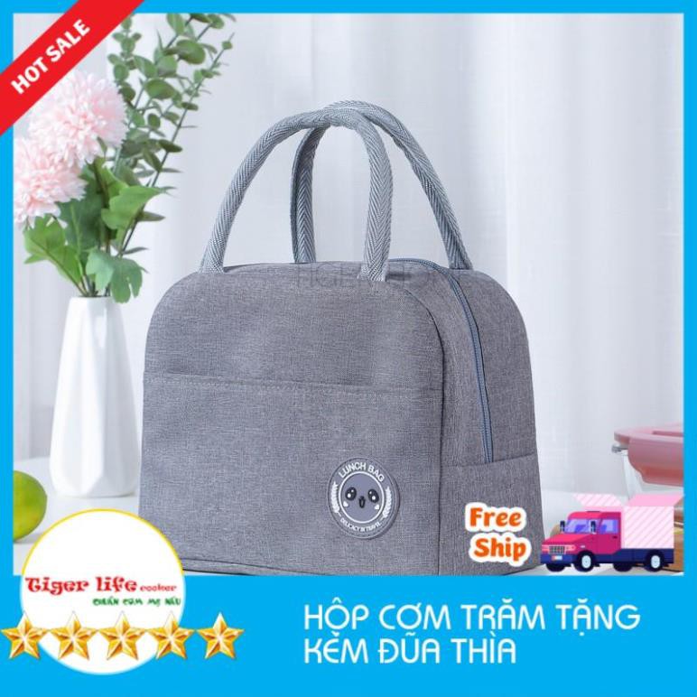 Hộp cơm văn phòng giữ nhiệt Lunch Box 850ml tặng kèm muỗng thìa cao cấp an toàn sức khỏe sử dụng được lò vi sóng