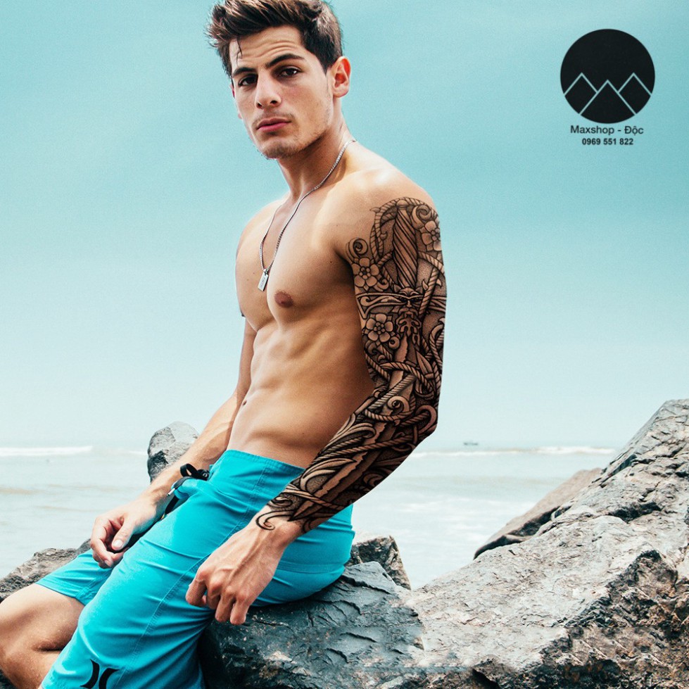 HÌNH XĂM GIẢ TATOO RỒNG PHƯỢNG DÁN KÍN TAY CHÂN