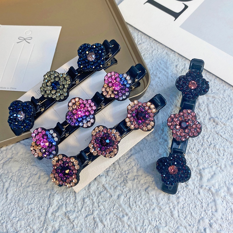 Kẹp Tóc Mỏ Vịt Hai Lớp Đính Đá Thời Trang Hàn Quốc