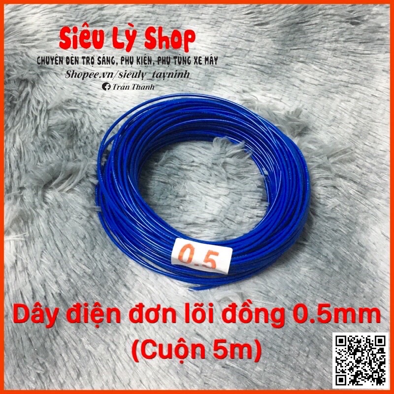 Dây điện đơn lõi đồng cho xe máy lõi 0.5mm
