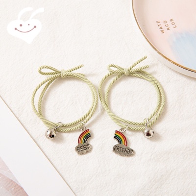 Một Cặp Vòng Tay Dây Cao Su Mặt Hình Đám Mây Ghép Hình Đám Mây Ghép Nối Tình Bạn Sáng Tạo Màu Cầu Vồng Kích Thước Nhỏ/Họa Tiết Cầu Vồng Sáng Tạo Dành Cho Bạn Bè/Người Thân