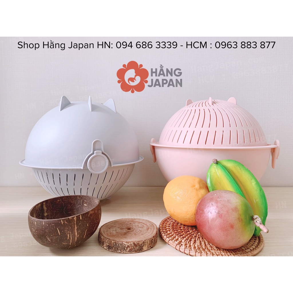 Bộ thau rổ xoay yoko 28 cm inochi dễ dàng sử dụng tiện dụng đa năng rửa rau củ quả