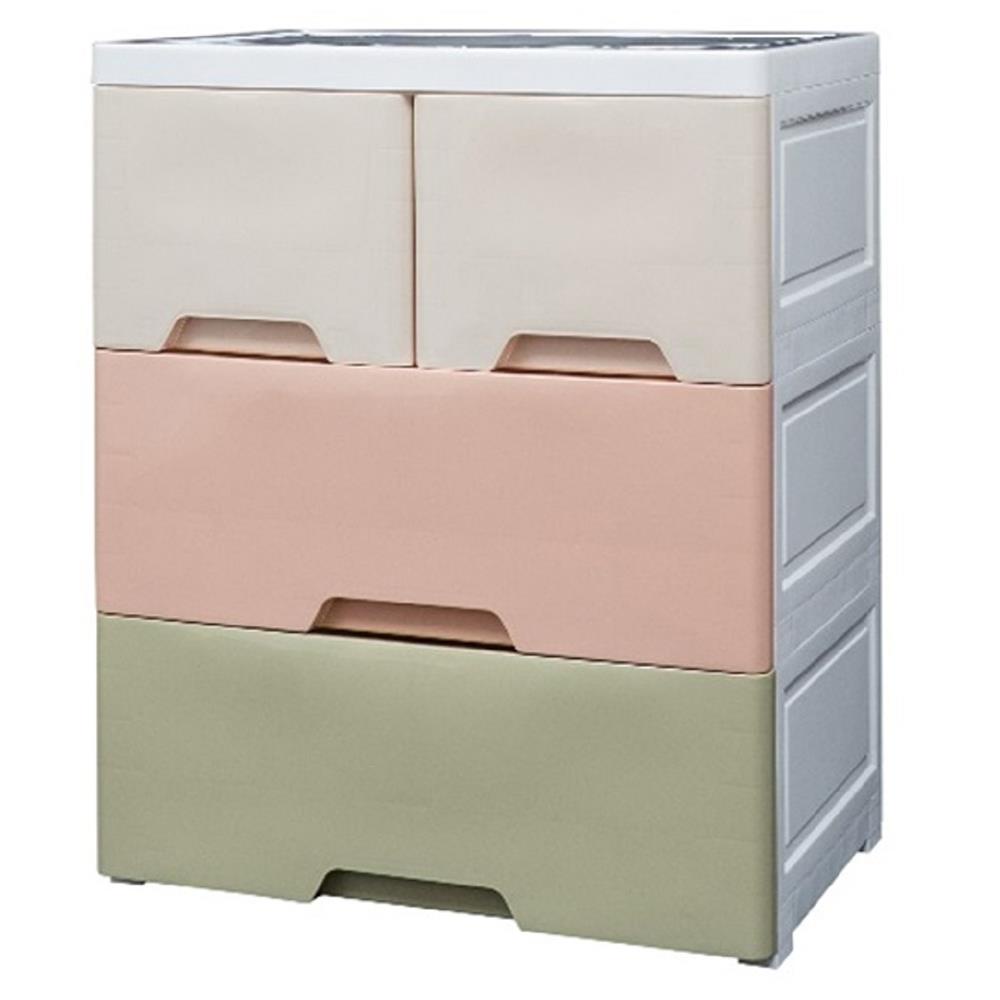 HomeBase STACKO Tủ nhựa 3 tầng 1800M3 Thái Lan W58xH70.5xD40cm màu Pastel