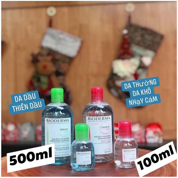 Nước Tẩy Trang Bioderma H2O (500ml-100ml) Créaline Hồng, Sébium Xanh dành Cho mọi loại Da [BẢN NỘI ĐỊA PHÁP] | BigBuy360 - bigbuy360.vn