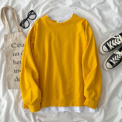 Áo nỉ trơn phối thun nhiều màu ulzzang 2647 | BigBuy360 - bigbuy360.vn