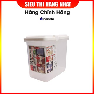 Thùng gạo 10kg nắp bật có bánh xe inomata
