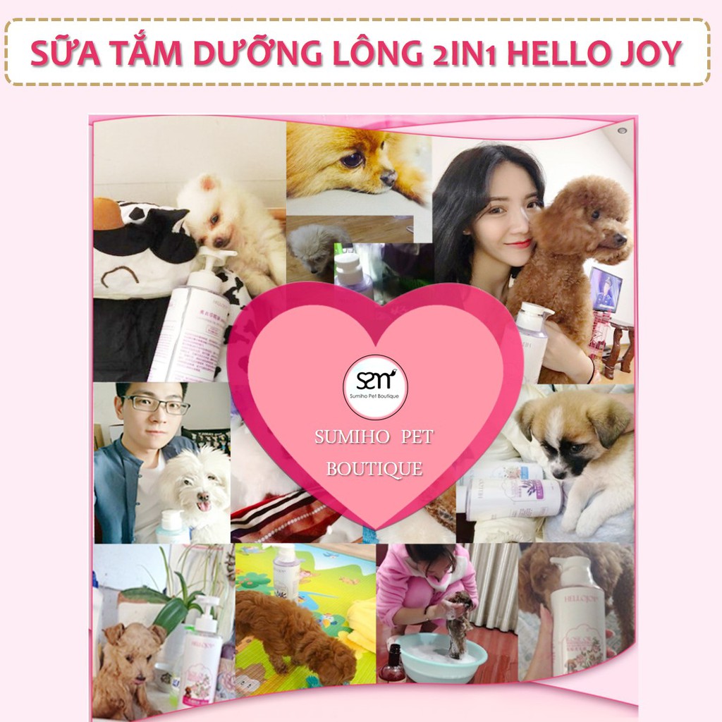 Sữa tắm cho chó Hello Joy 500ml (Hương Hoa Hồng/Oải Hương/Mơ Đào)