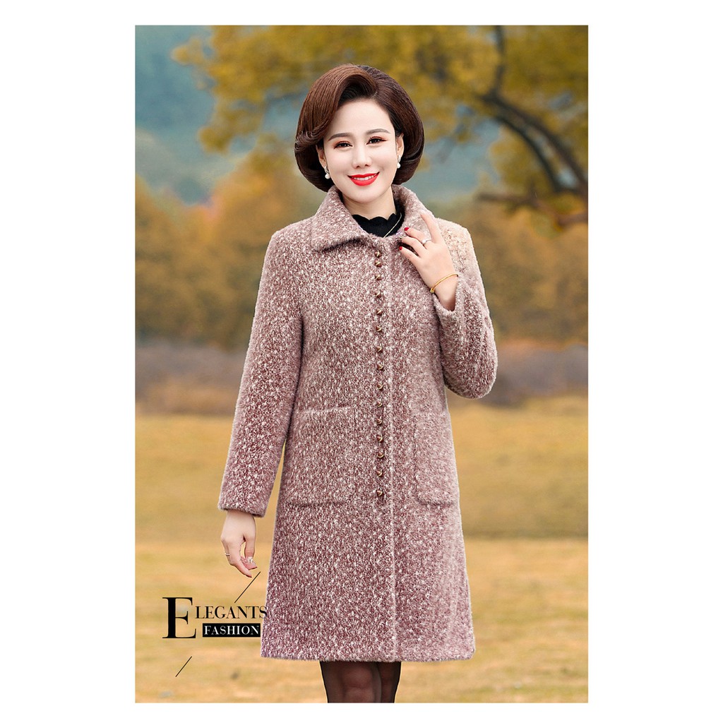 Áo khoác trung niên lông chồn cao cấp cho mẹ | BigBuy360 - bigbuy360.vn