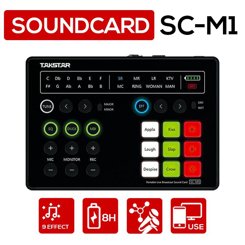 Sourd card thu âm , livestream, karaoke TAKSTAR SC-M1 BẢO HÀNH 12 THÁNG