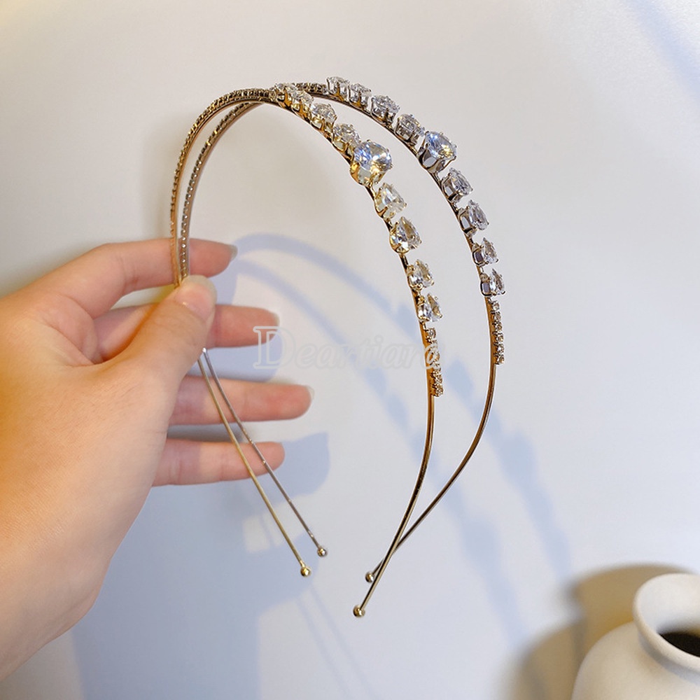 Băng Đô Cài Tóc Đính Đá Thiết Kế Đơn Giản Sang Trọng Cho Nữ