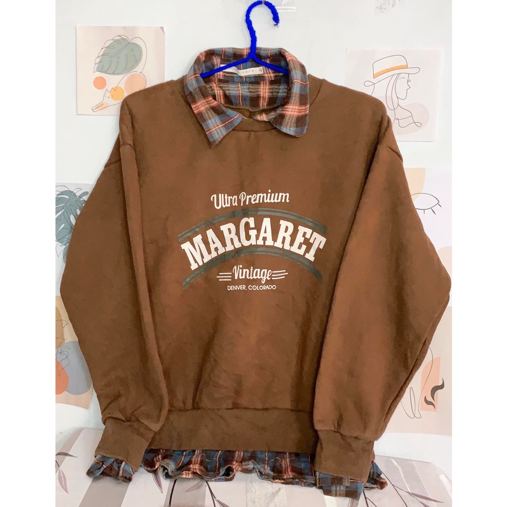 ÁO SWEATER PHA CỔ SƠ MI second hand nam nữ hàng tuyển độ mới cao