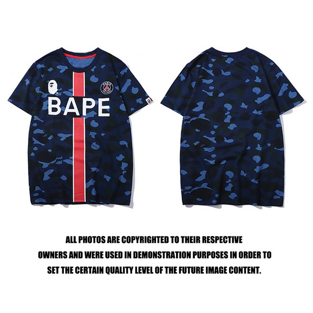 Mới Áo Thun BAPE PSG Họa Tiết Rằn Ri Cho Nam Và Nữ