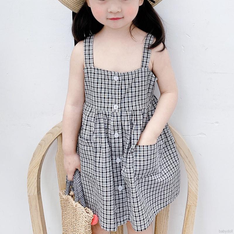 Đầm Yếm Phong Cách Hàn Quốc Cho Bé Gái Từ 1-6 Tuổi