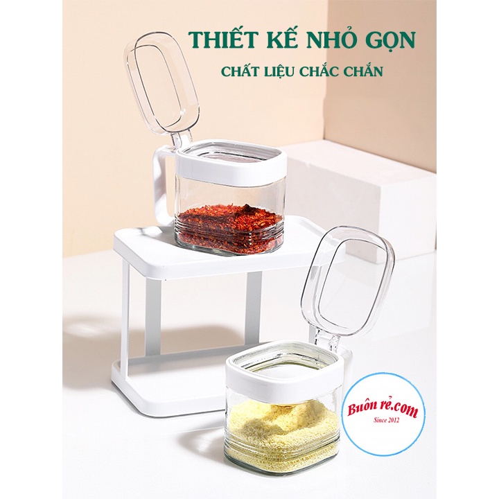 Bộ 3 lọ gia vị Hokori kèm thìa có nắp nhựa Việt Nhật  - Hũ đựng gia vị thông minh tiện lợi 01476