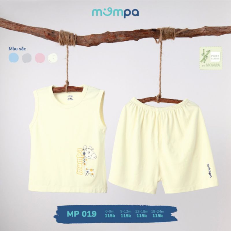 Bộ ba lỗ bamboo sợi tre Mompa ( thương hiệu mới ualarogo)