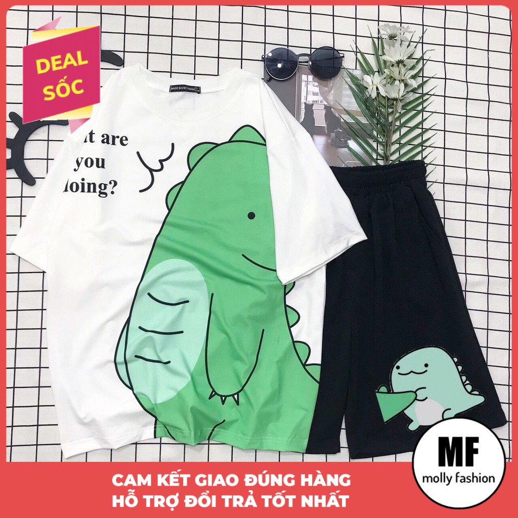 Đồ bộ hoạt hình form rộng Unisex BỘ KHỦNG LONG DOING Freesize dành cho nam nữ Molly Fashion