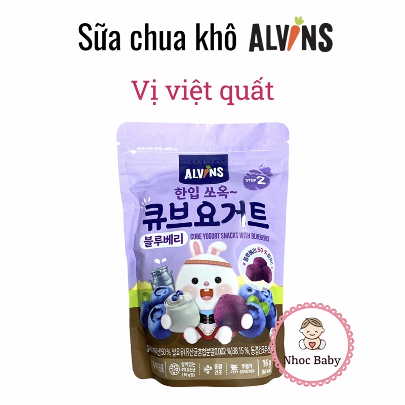 Alvins - Sữa chua khô sấy lạnh cho bé 7m+ gói zip 16g (Hàn Quốc)