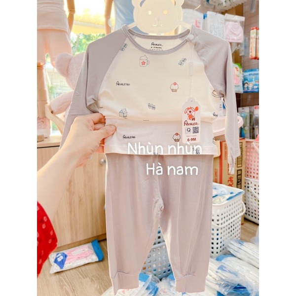 {Nhùn nhùn}Bộ Avaler sợi tre cải tiến mẫu mới cài vai dài tay size 6-9m đến 3-4y(clip ảnh thật)