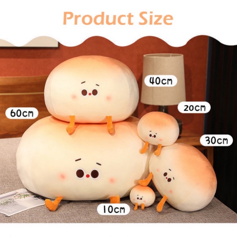 Trong kho 30cm Gối Bông Mềm Hình Bánh Mì Sáng Tạo Gối Ôm Nhồi Bông Mềm Mại Thiết Kế Hình Bánh Bao Dễ Thương