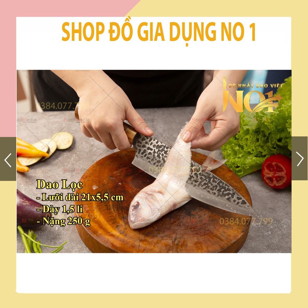 Dao Phúc Sen Bộ 3 dao nhà bếp làm từ thép Nhíp cao cấp chống gỉ