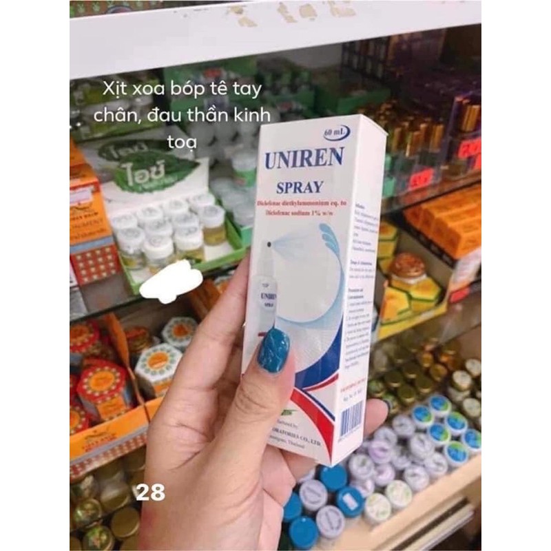 Chai xịt xoa bóp Thailand UNIREN