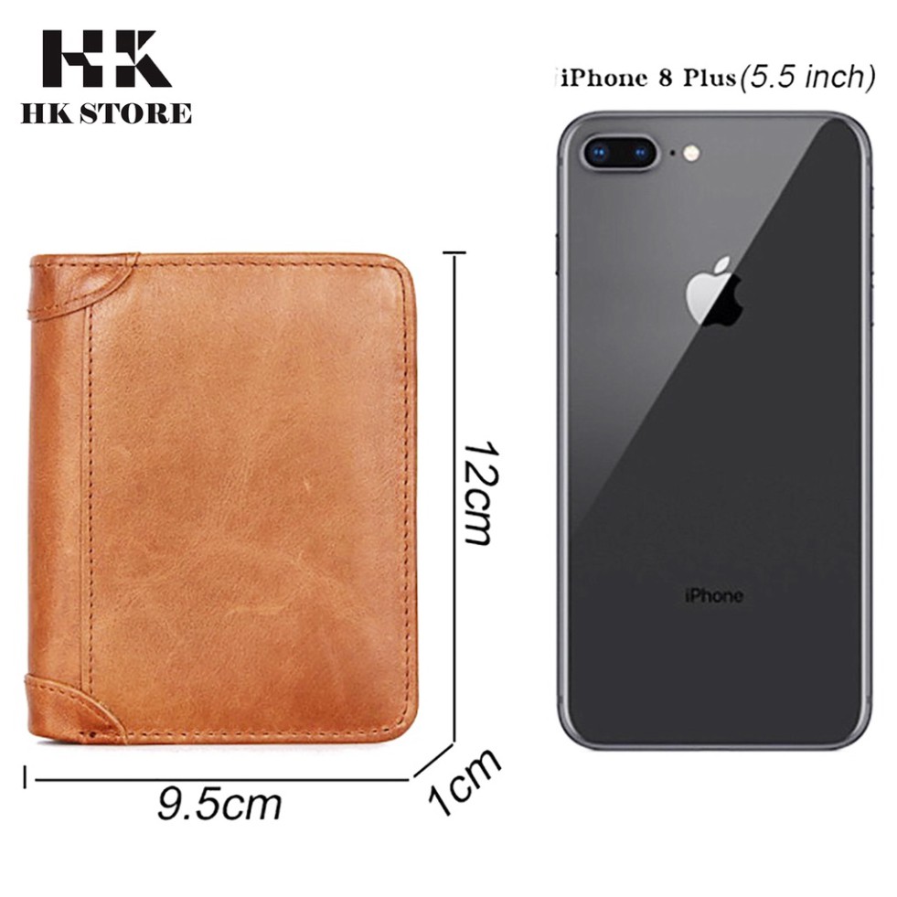 Ví đứng nam da bò 💝 HK STORE 💝 da bò thật 100% và lót da cao cấp kiểu dáng nhỏ gọn tay siêu tiện lợi.