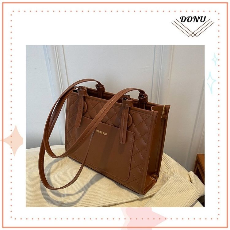 Túi xách nữ, túi công sở đeo vai đứng form màu nâu lạ mắt