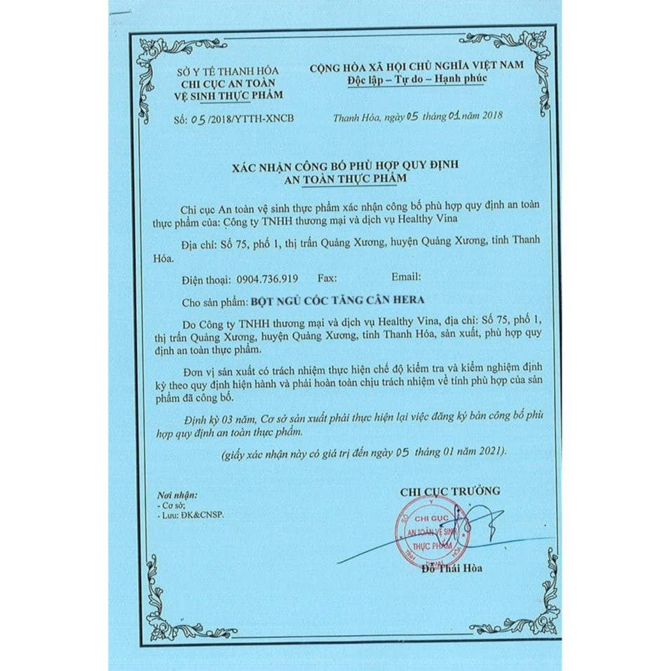 Ngũ cốc tăng cân Hera mẫu mới